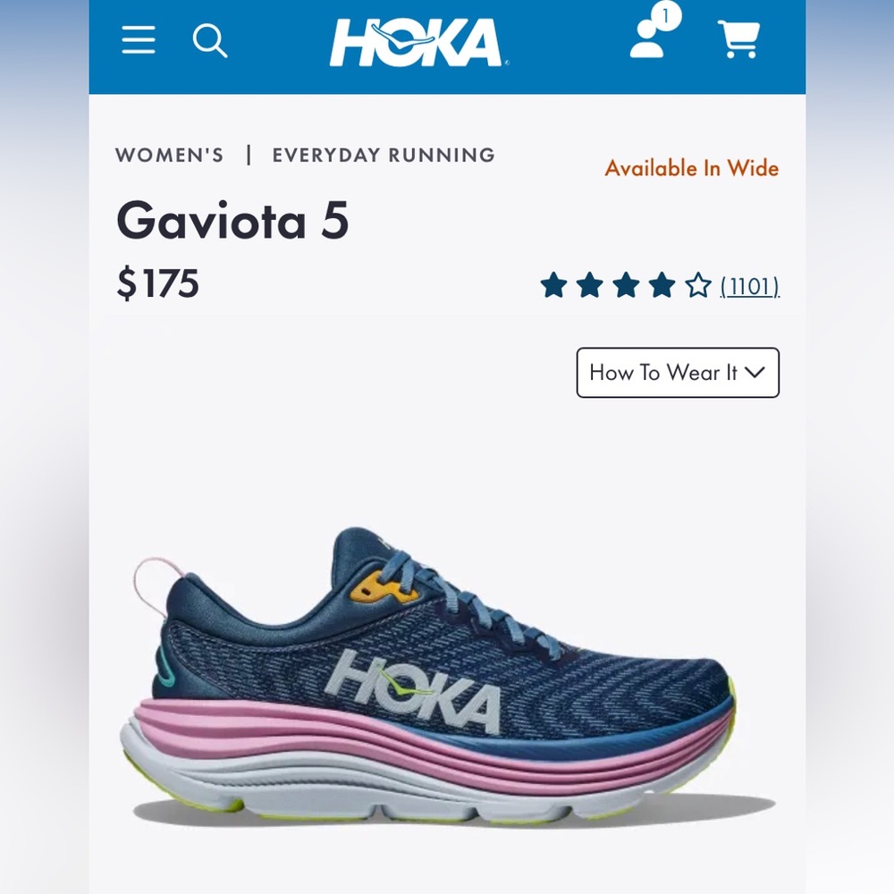 Womens Hoka Gaviota 5 / worn ONCE